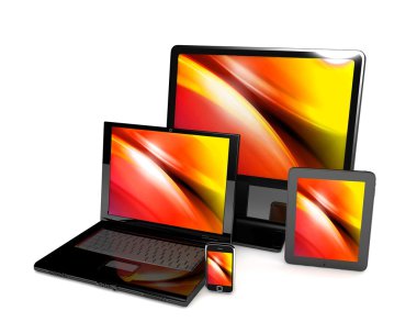 Tablet, bilgisayar ve cep telefonu şablonu