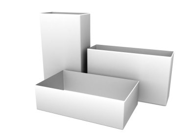 beyaz boş açık kutuları