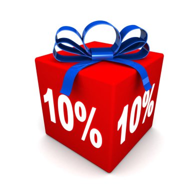 Kırmızı kutu üzerinde yüzdeleri