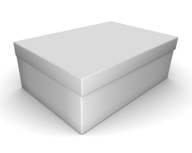 beyaz boş kapalı kutu izole