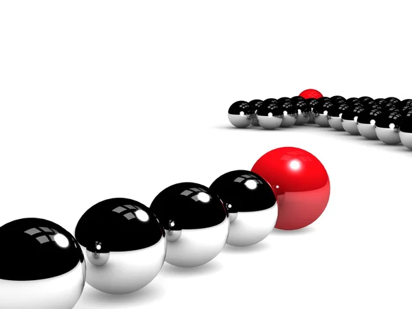 Ball leading the others — Stock Photo, Image