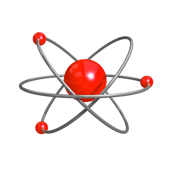 Цифровая иллюстрация атома — стоковое фото