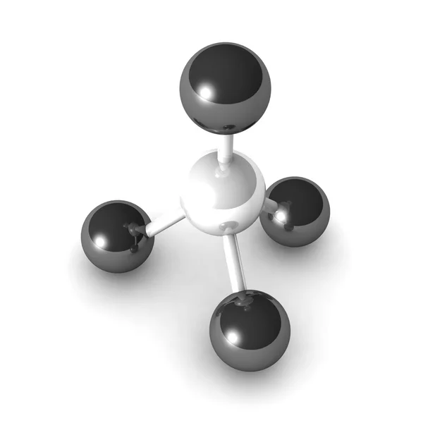 甲烷分子模型 — 图库照片