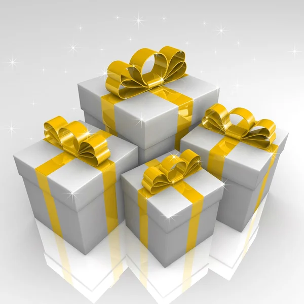 Gift boxes, with a ribbon — Stock Photo, Image