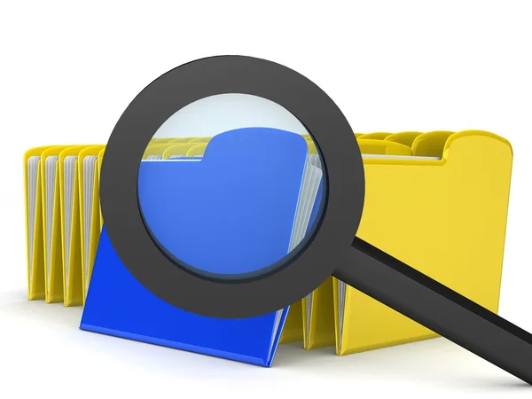 Magnify glass on a search document — Stock Photo, Image