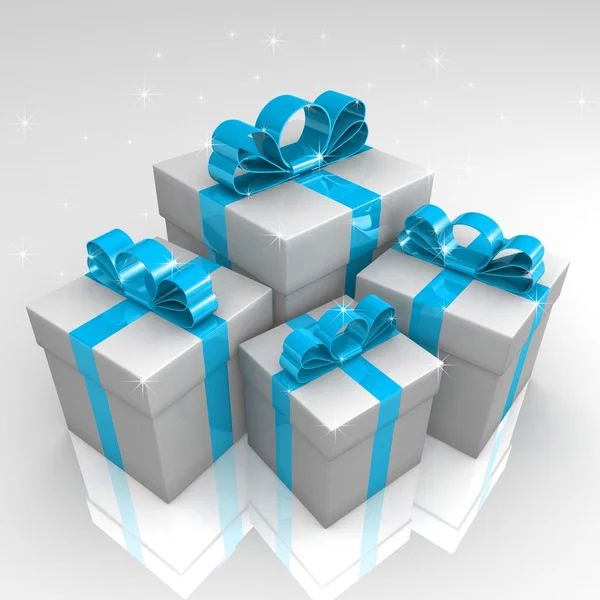 Gift boxes, with a ribbon — Stock Photo, Image