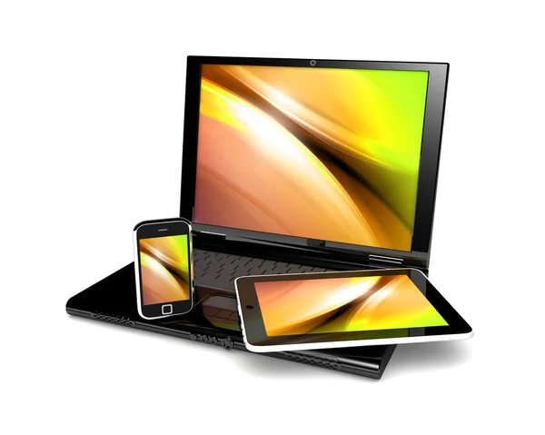 Modelo de tablet, computador e telefone móvel — Fotografia de Stock