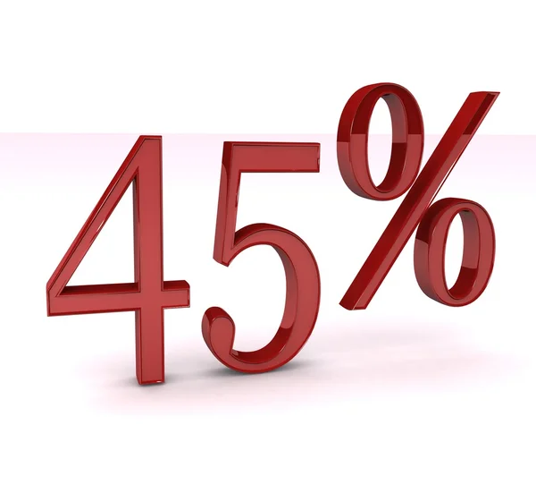 3D-procentteken 45 — Stockfoto