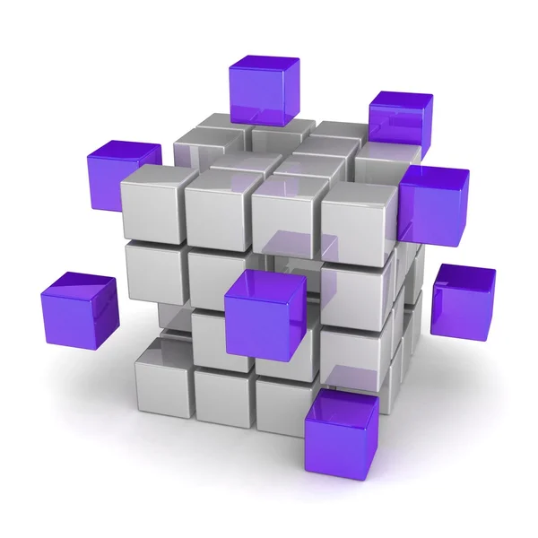 Composite silver cube — Stock Photo, Image