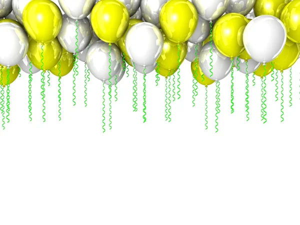 Vliegende ballons geïsoleerd op witte kleur — Stockfoto