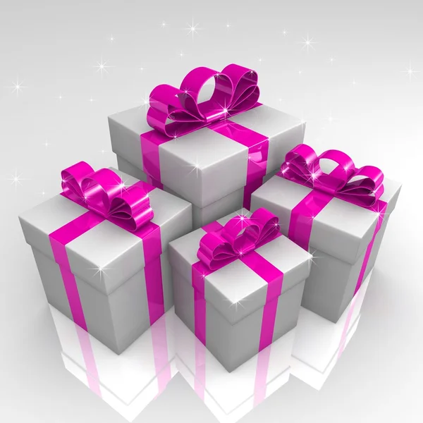 Gift boxes, with a ribbon — Stock Photo, Image