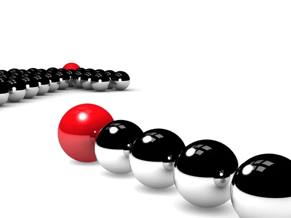 Ball leading the others — Stock Photo, Image