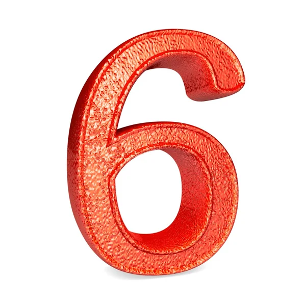 Shiny red number 6 — Stock Photo, Image