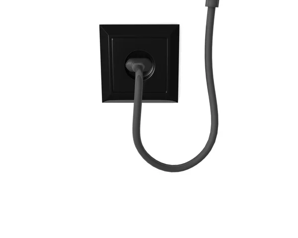 Elektrisk kontakt och en kabel — Stockfoto