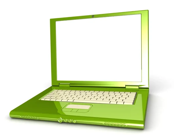 Laptop scherm op wit — Stockfoto