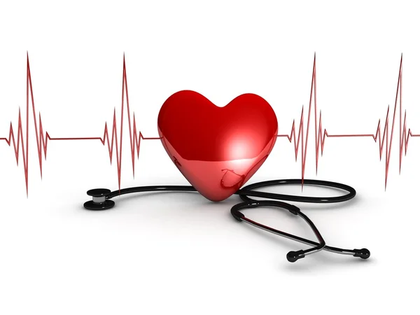 Heart treatment on white — Stock Photo, Image