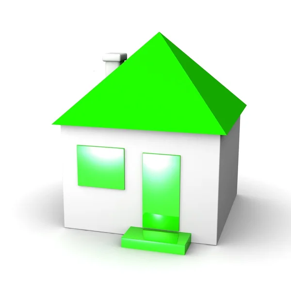 Grüne und weiße Haussymbole — Stockfoto