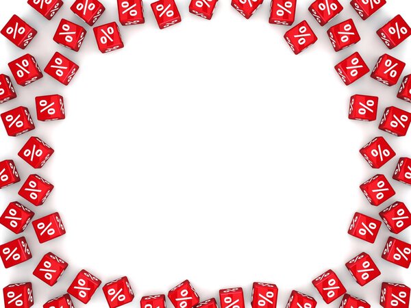 Процентные знаки на кубиках
