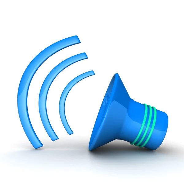 Blue 3d Speaker icon. — Stock Photo, Image