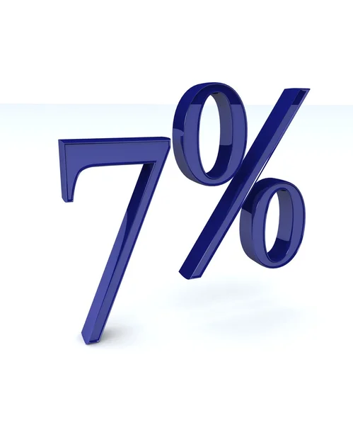 7 percent, 3D Rendering — Stock Photo, Image