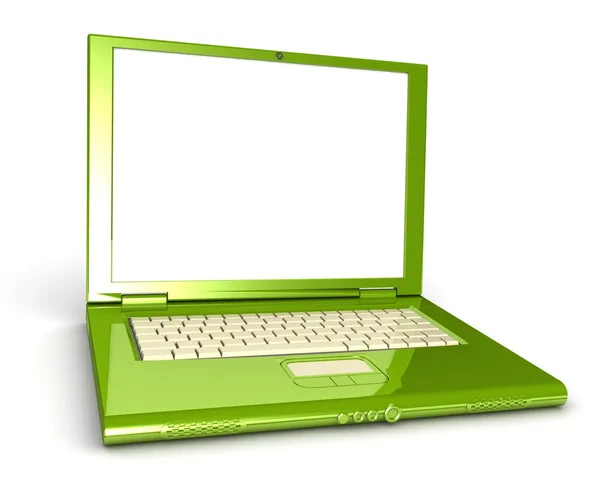 Laptop scherm op wit — Stockfoto