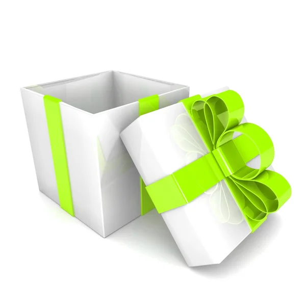Open geschenkdoos met lint boog — Stockfoto