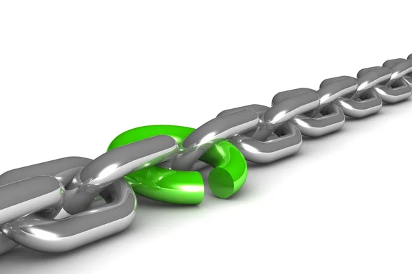 Chain with one link about to break — Stock Photo, Image