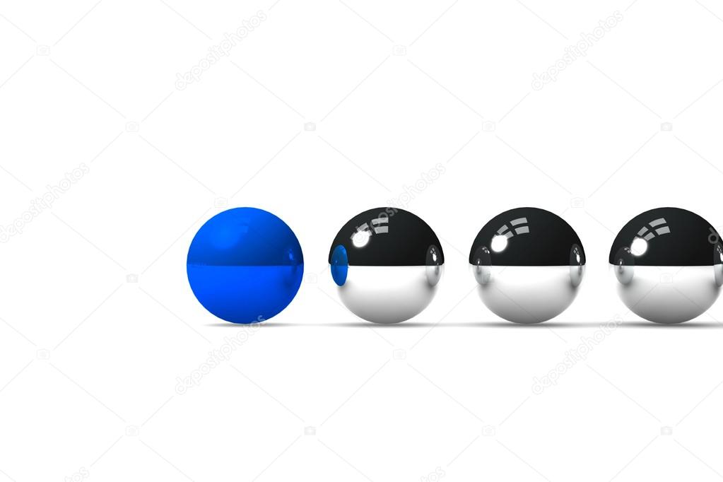 Silver balls with one different