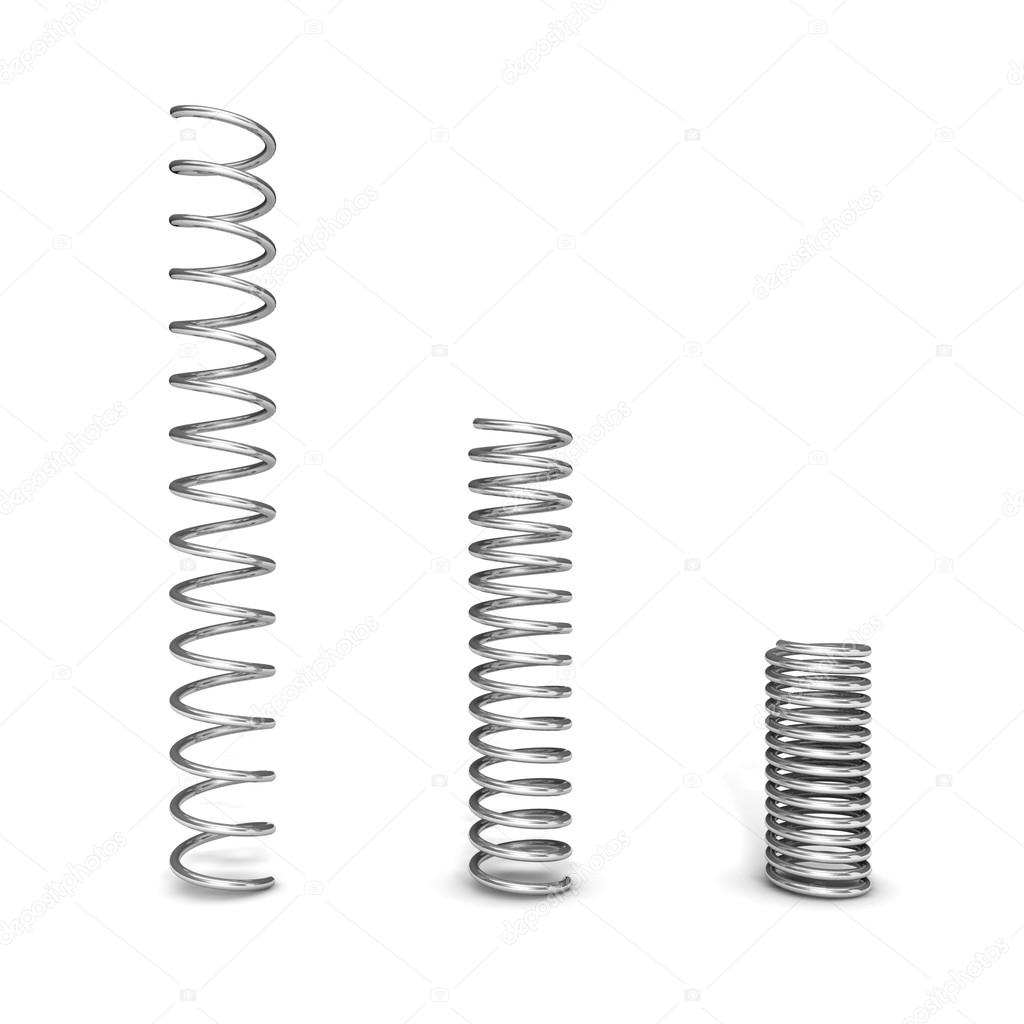 3d steel springs isolated