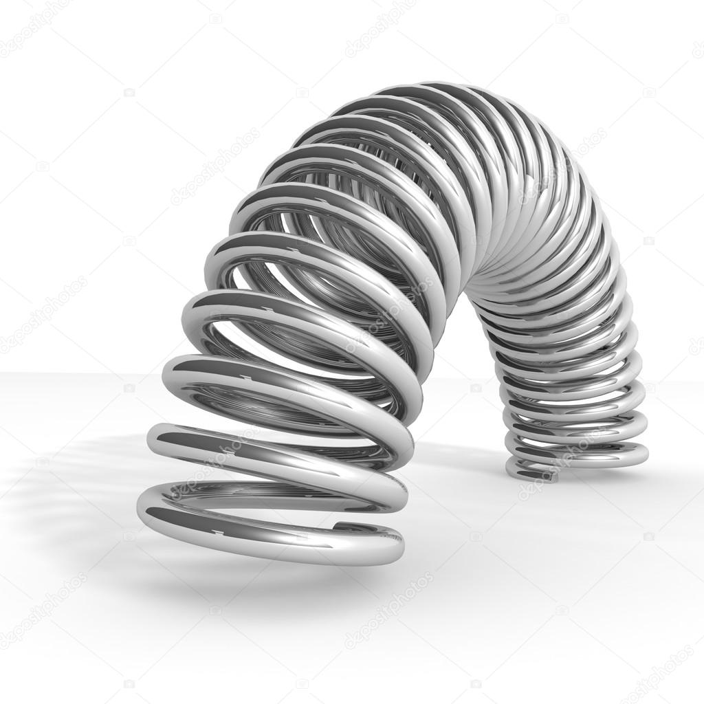 3d steel spring isolated