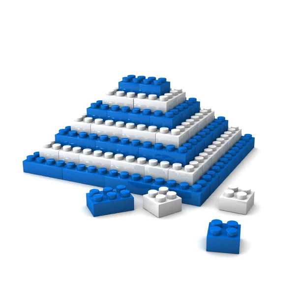 Baksteen piramide meccano speelgoed — Stockfoto