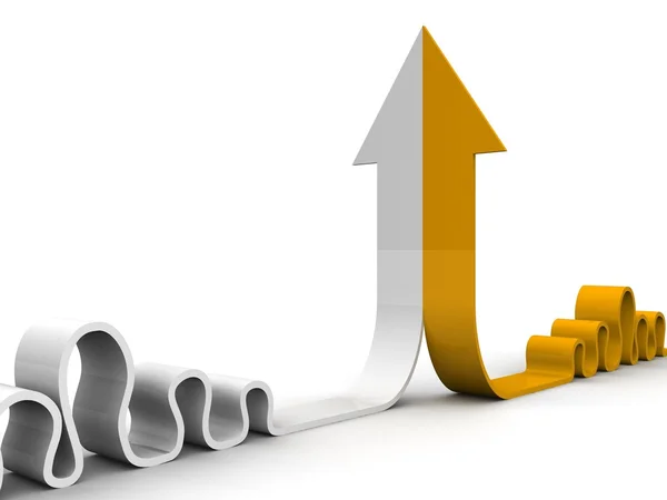 Birleştirme içinde parlak 3d okları