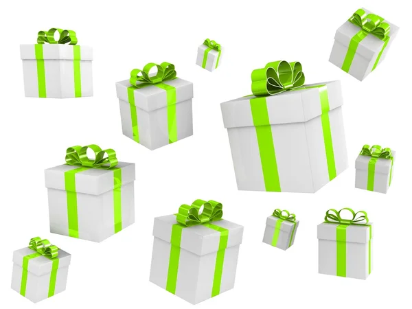 Cajas de regalo en diferentes ángulos aislados — Foto de Stock