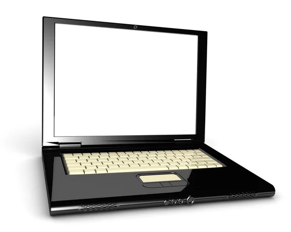 白い背景の上の 3 d ノート パソコン — ストック写真