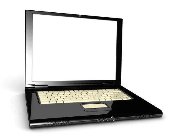 3D-Laptop auf weißem Hintergrund — Stockfoto