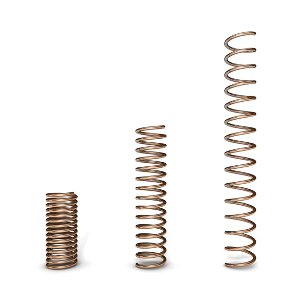 3d steel springs isolated — Stock Photo, Image