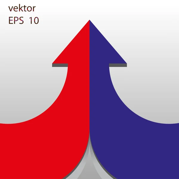 Duas setas na fusão —  Vetores de Stock