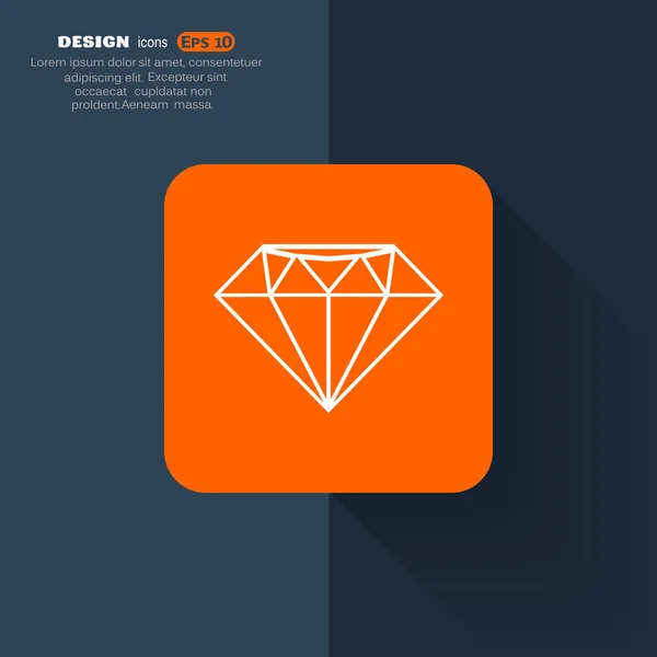 Diamond web icon — Stock Vector