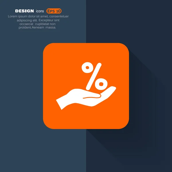 Percentage op web handpictogram — Stockvector