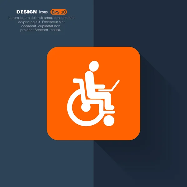 Disabled working in Internet — Stock Vector