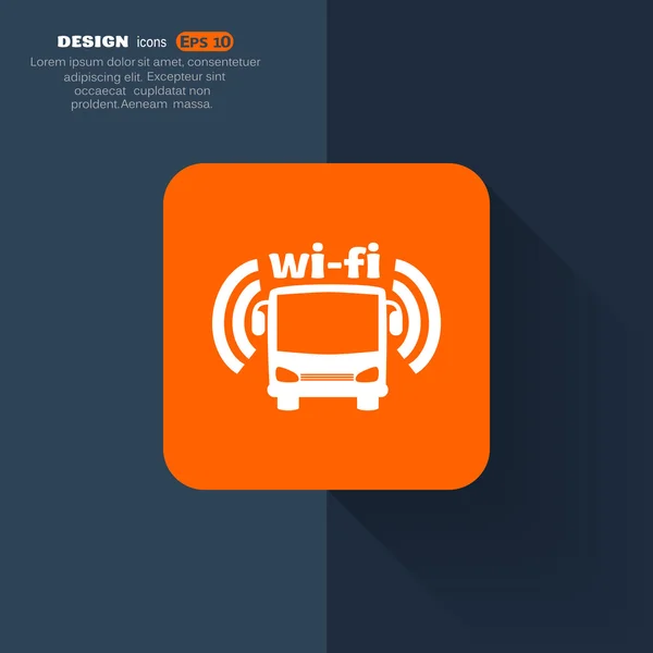 Autobus icona wi-fi — Vettoriale Stock