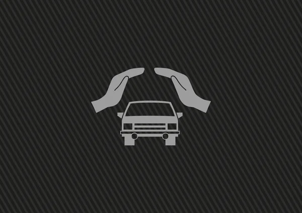 Auto in handen pictogram — Stockvector