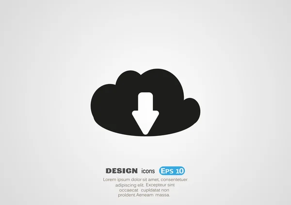 Bulut dosya indirme web simgesi — Stok Vektör