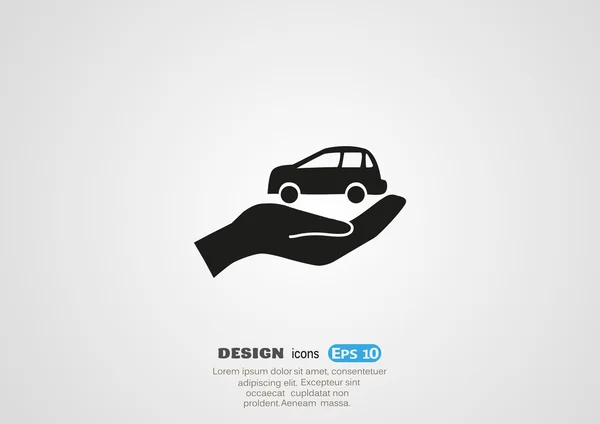 Icono web de seguro de coche — Vector de stock