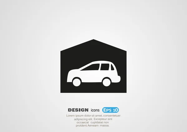 Coche Garaje, icono web . — Vector de stock