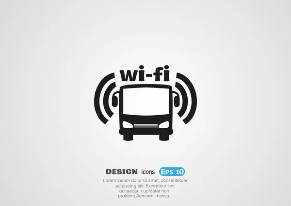 Ikona autobus wi-fi — Stockový vektor