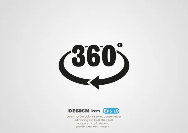 360 graden web pictogram — Stockvector