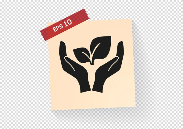 Brotar en un icono web de la mano — Vector de stock