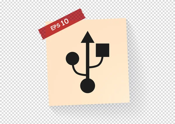 Usb icono web — Vector de stock