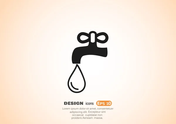 Kraan met drop web pictogram — Stockvector